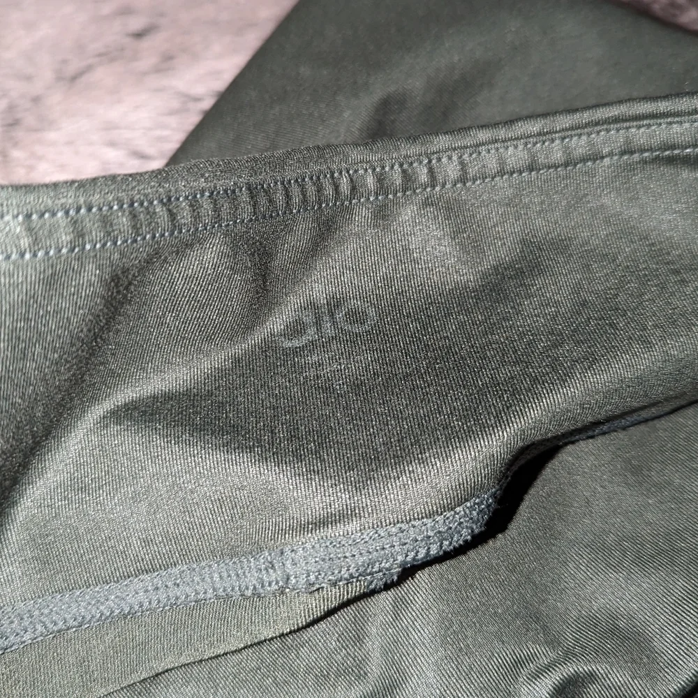 ALO Yoga Idol Ruched Over Heel Leggings Green Women's Small
